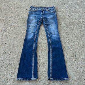Women Rock Revival Roselin Boot Cut Low Rise Stretch Blue Jean Size 27